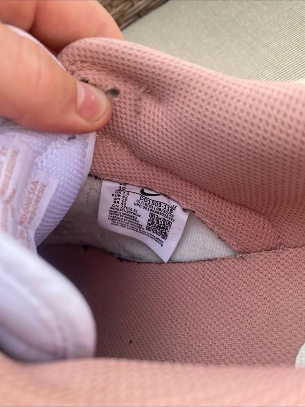 Nike Women’s Low-Top Sneakers in Dusty Rose and White